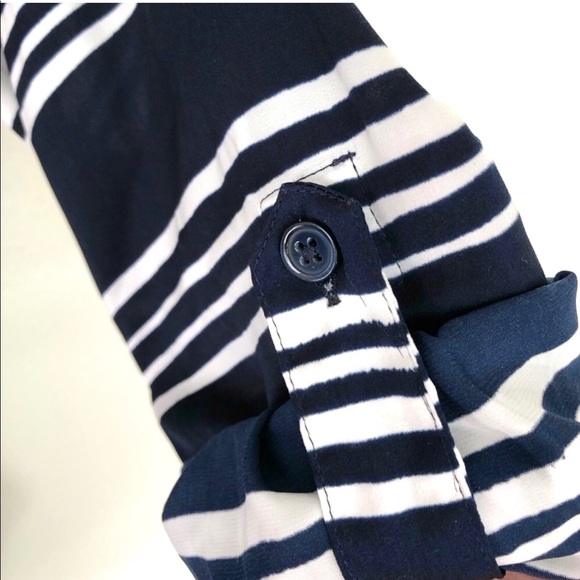 Ann Taylor Navy and Cream Striped Top - Picture 3 of 3